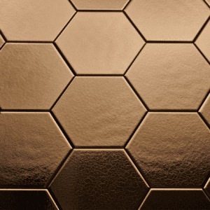 Wandtegel Hexagon Onda goud