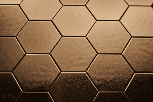 Wandtegel Hexagon Onda goud