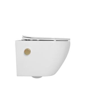 Hangend bidet toilet glans wit met gouden bidetkraan Livorno - Afbeelding 3