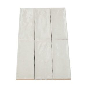 Wandtegel Talya White glossy 5x15