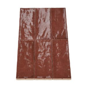 Wandtegel Talya Bordeaux glossy 5x15