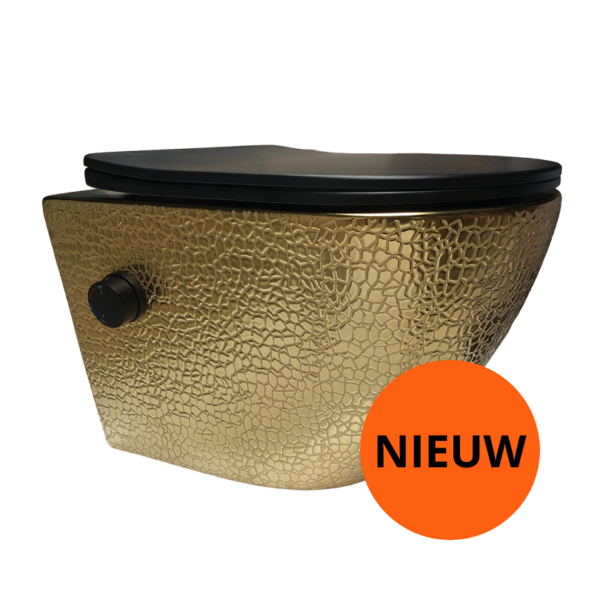 Livorno bidet toilet croco goud/zwart