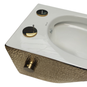 Livorno bidet toilet croco goud/wit - Afbeelding 4