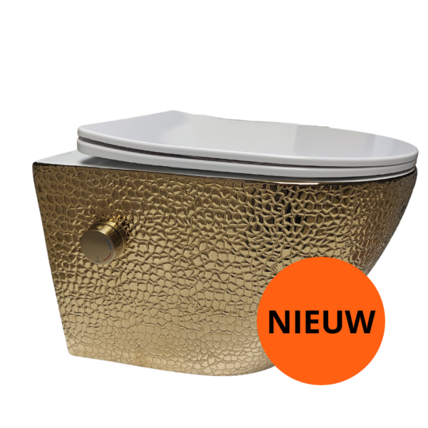 Livorno bidet toilet croco goud/wit